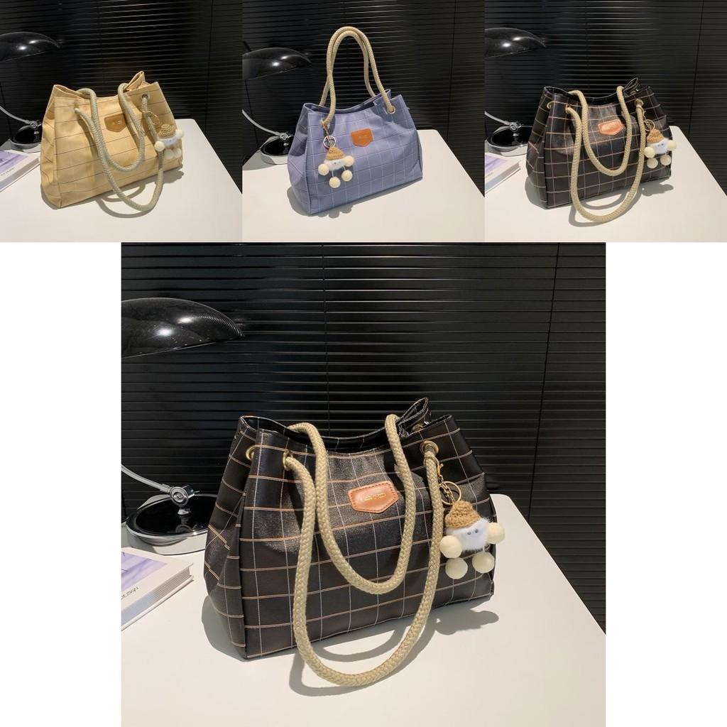 Trendy Large Capacity Women's Tote Bag Fashionable Spring Shoulder Bag In Black Yellow