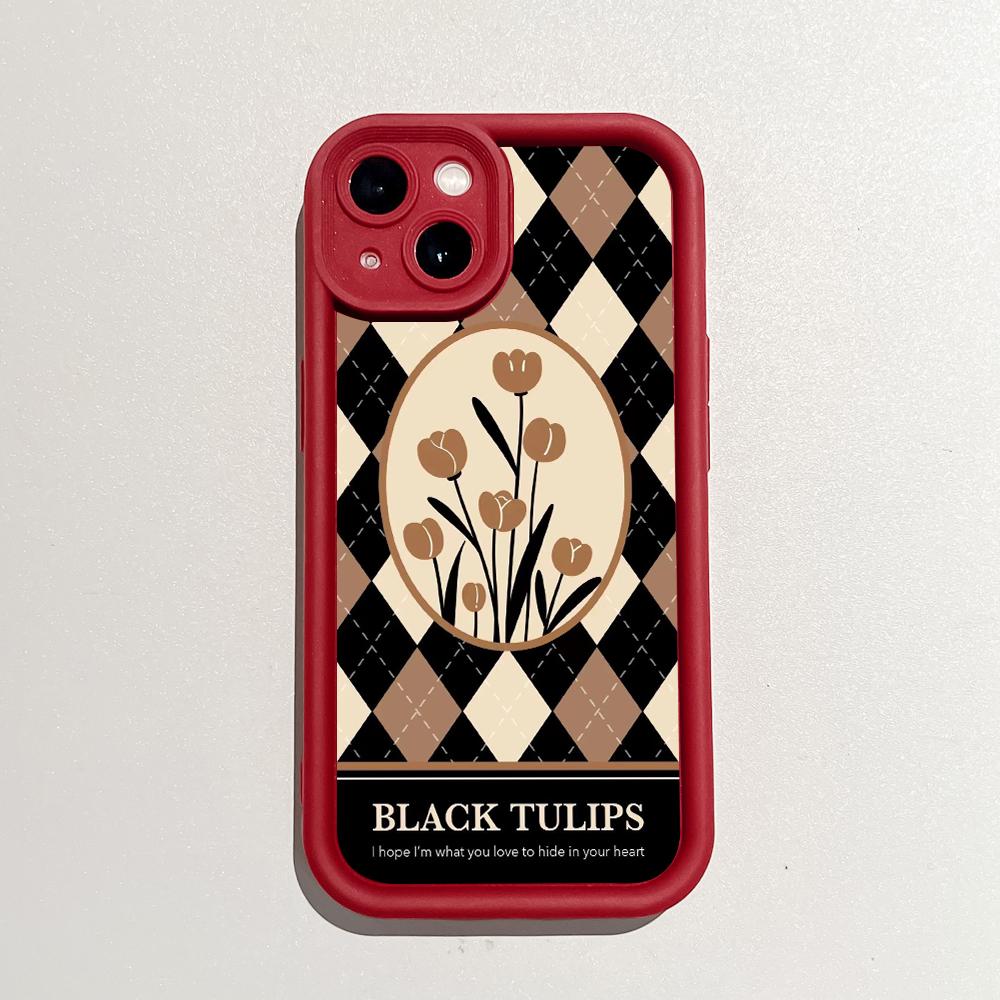 Soft Silicone Square Ladders Cartoon Pattern Full Cover Camera Protection Shockproof Case for iPhone Infinix Tecno Vivo