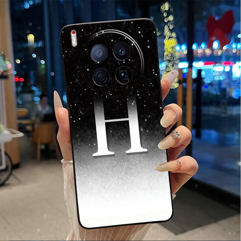 Cover For Tecno Camon 40 Premier 5G Case New Letter With Flower Shiny Starry Sky Soft Silicone Black Back Anti-scratch Cover