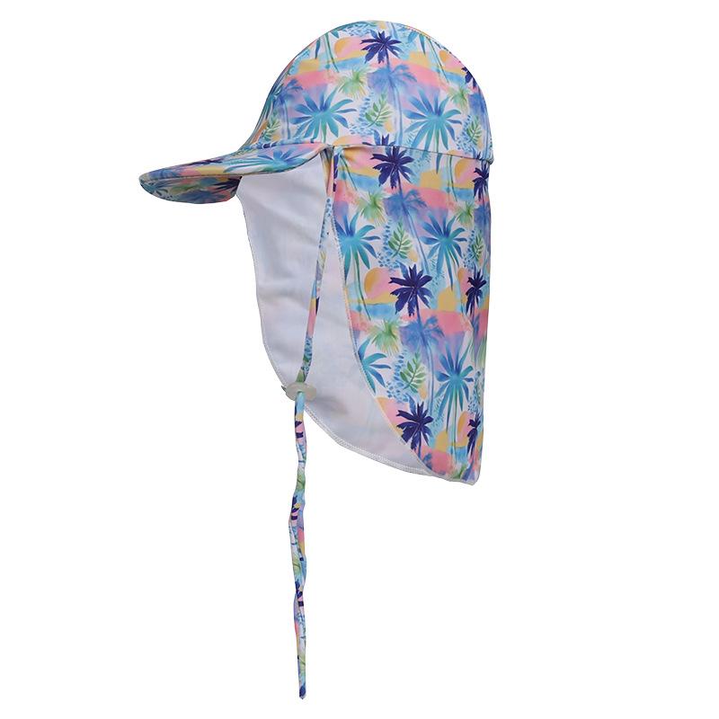 Set Costume da Bagno Yilang: Cappello da Sole Demone Giapponese, Cuffia da Nuoto, Mantellina con Protezione per il Collo, Cappello da Spiaggia