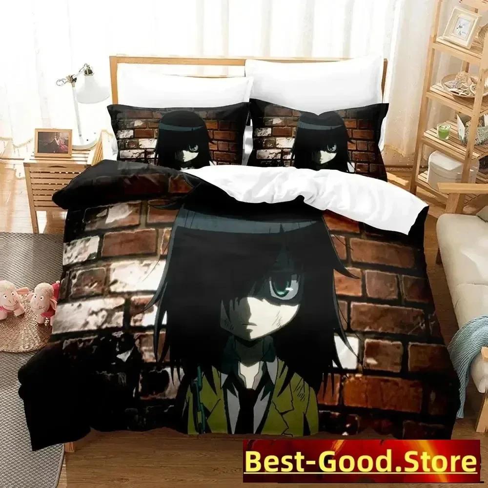 3D-Druck Anime Tomoko Kuroki WataMote Gedruckte Bettwäsche Bettbezug-Set Weich und Bequem Perfekte Kinderzimmerdekoration