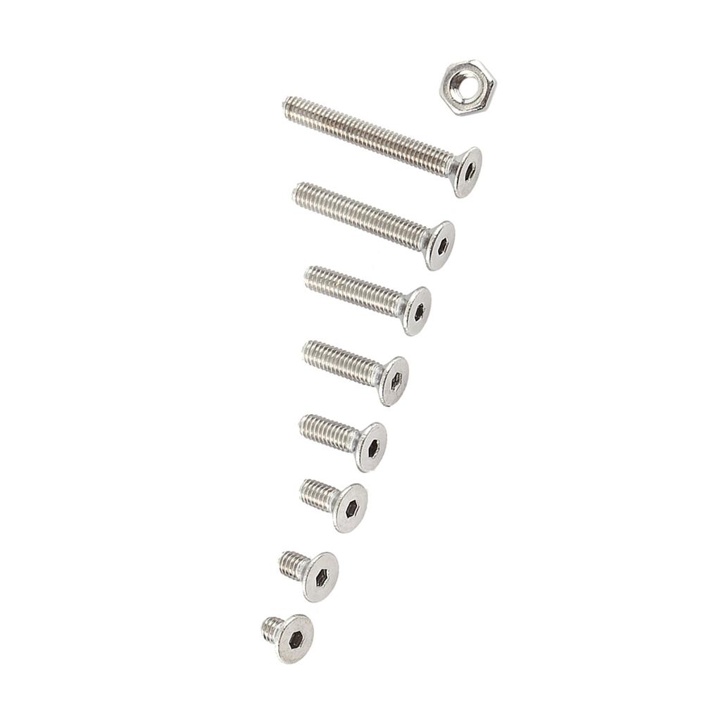 M2.5 A2 Stainless Steel Hex Socket Screws Bolt With Hex Nuts Assortted Set(Flat Head)