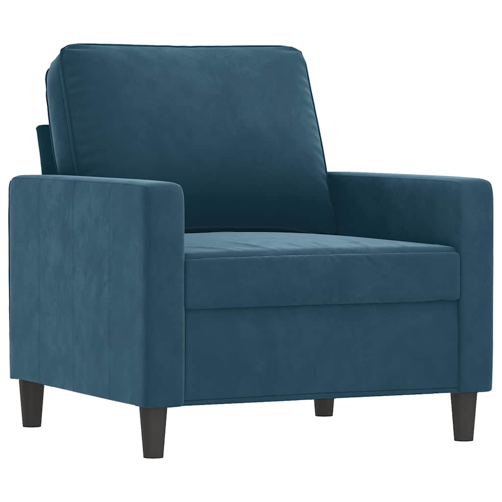 Vidaxl 3-Piece Lounge Set, Upholstered In Velvet, Blue