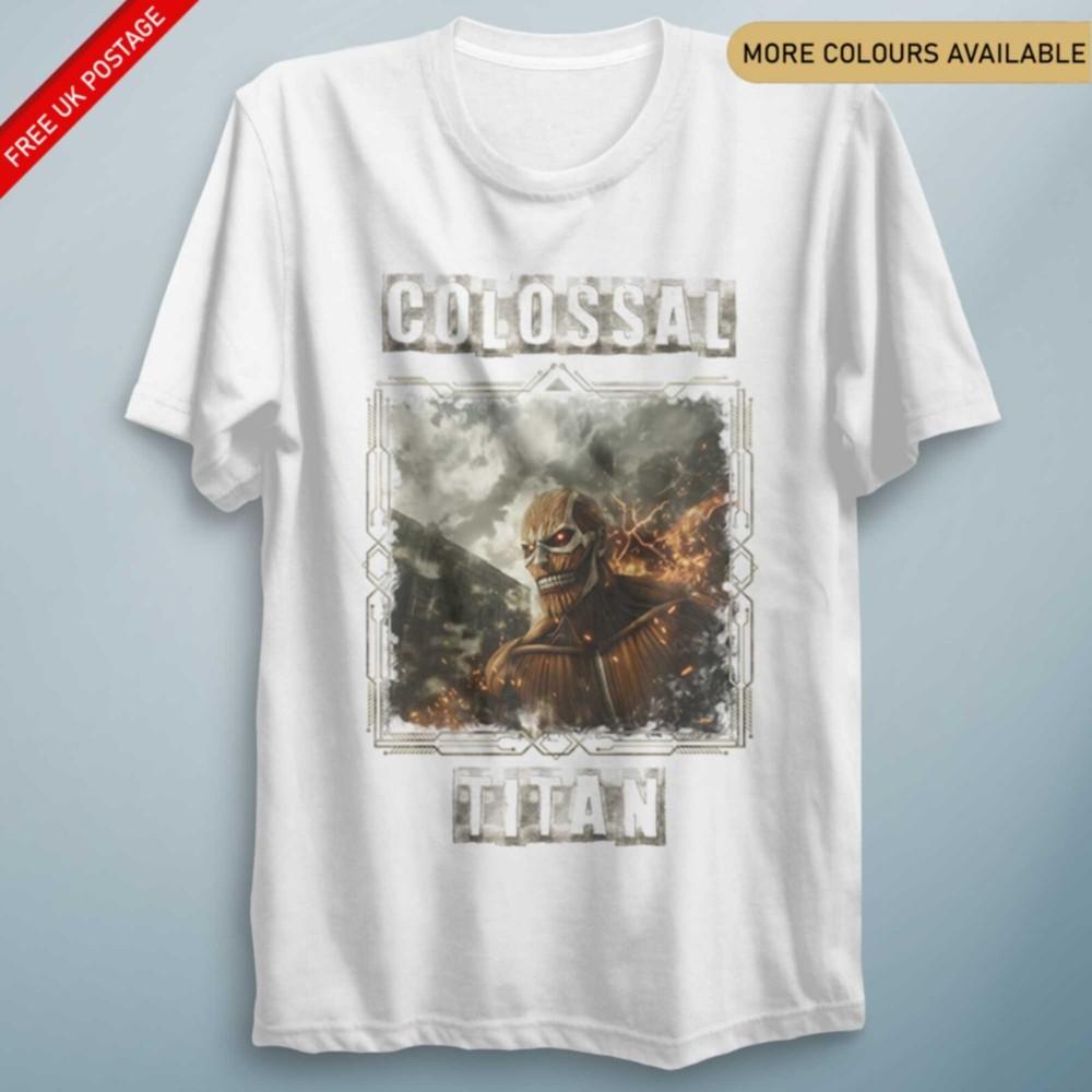 Titan Colossal AOT Anime Inspired T Shirt Funny Cosplay Top Kids Adult Unisex S