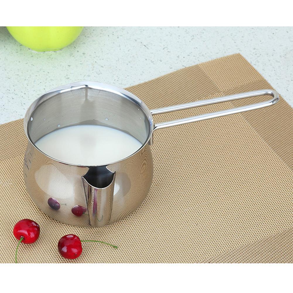 800ml Milk Warmer Pot With Dual Pour Spouts Stainless Steel Small Sauce Pan For Chocolate Cheese Melting