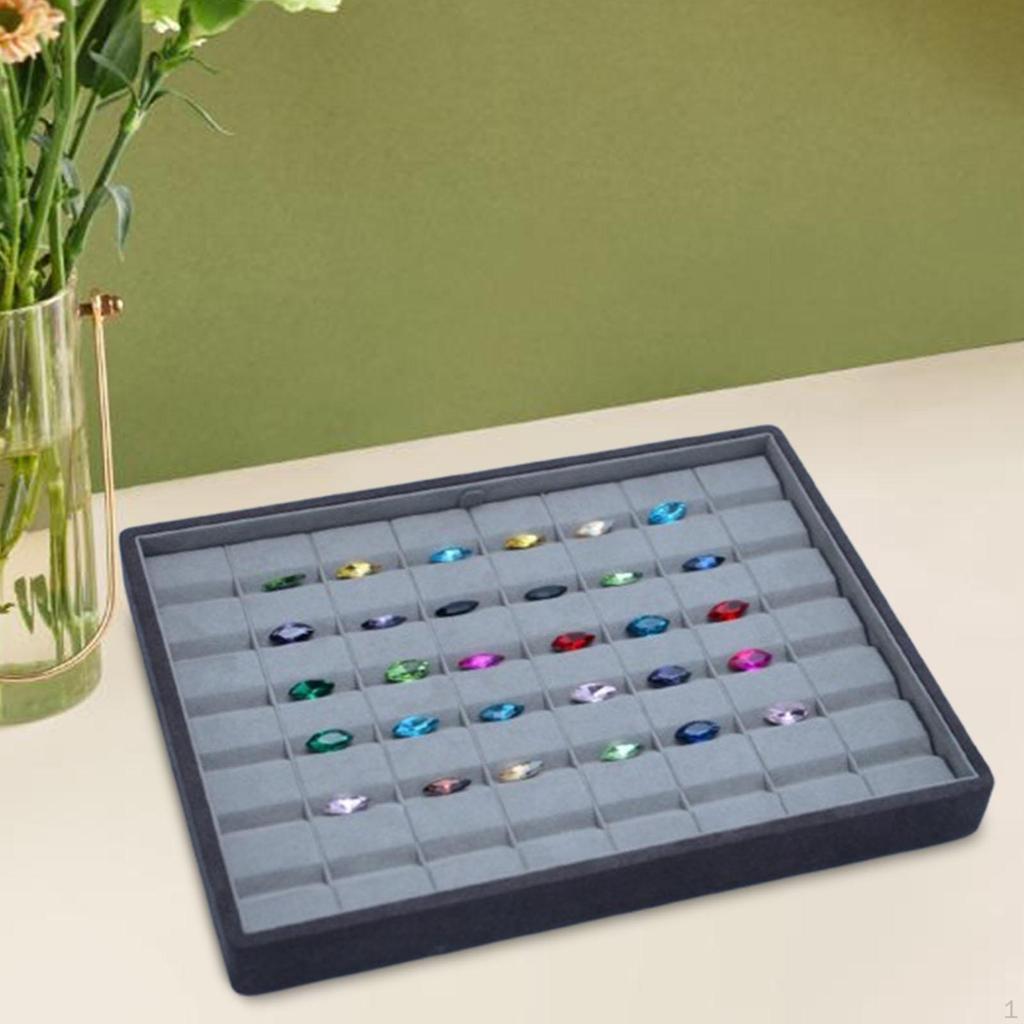Gemstone Display Board Jewelry Tray Multipurpose Ring Trays Holder for Drawers Live