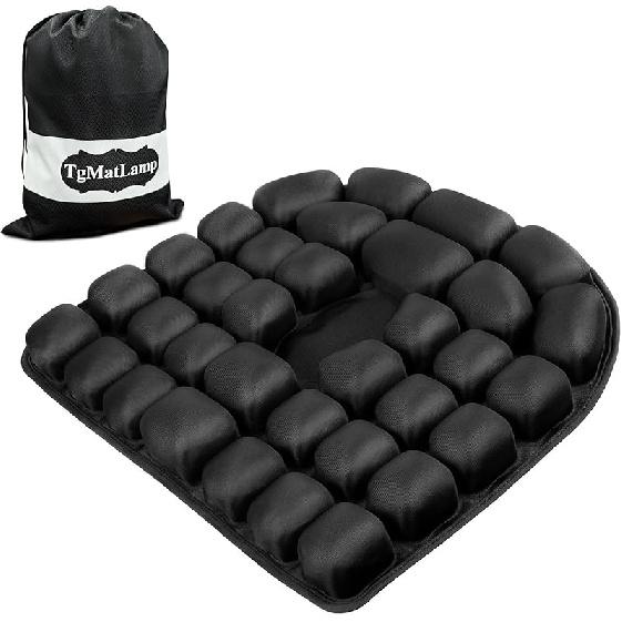 Travel Seat Cushion, Comfortable 3D Inflatable Seat Cushion For Hemorrhoid And Tailbone Pain Relief, Optimal Support For Long Sitting In Car, Air