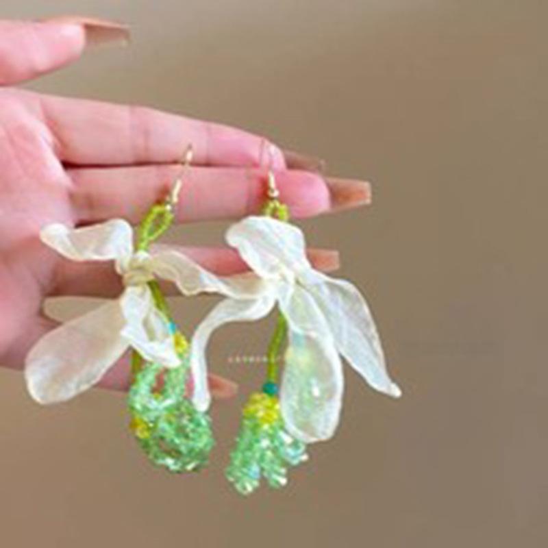 Summer Dopamine Colored Flower Stud Earrings Women's Vacation Atmosphere Versatile Earrings Fashion Smudge Temperament Earrings