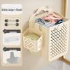 Foldable Wall-Mounted Laundry Basket: Punch-Free, Multifunctional, Large Capacity Storage Bucket for Bathroom.