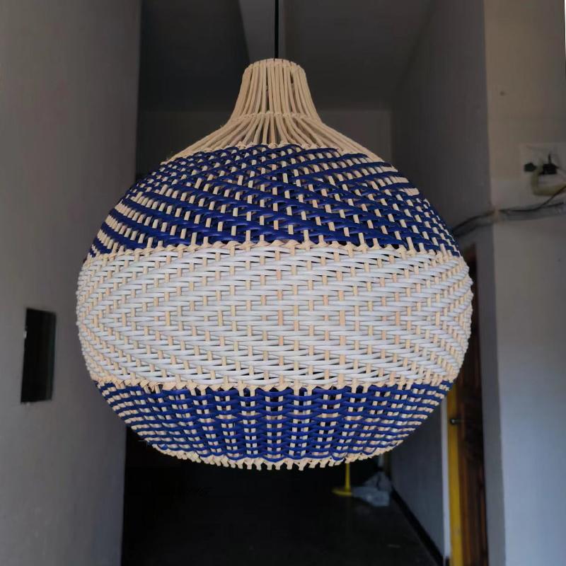 Rattan Pendant Lights Creative Color Matching Rattan Lamp Chinese Style Luminaire for Dining Room Restaurant Suspension Lamp
