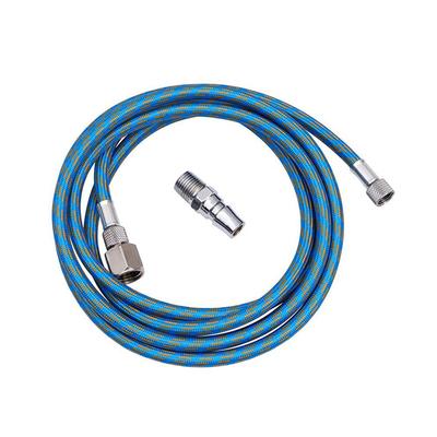 180Cm Airbrush Hose Spray Pen Woven Pipe 1/8" Bsp Adaptor Fitting Airbrush