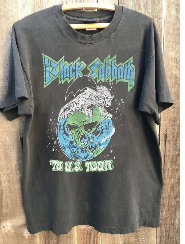 Vintage Black Sabbath 1978 Tour Graphic Charcoal Unisex Tshirt S-5XL Unisex T-Shirt S