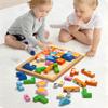 Bajoy Montessori Educational Wooden Tetris Jigsaw 3D Building Brain Memory Spatial Ages and Educational Toy for Elementary School Girls and Birthday