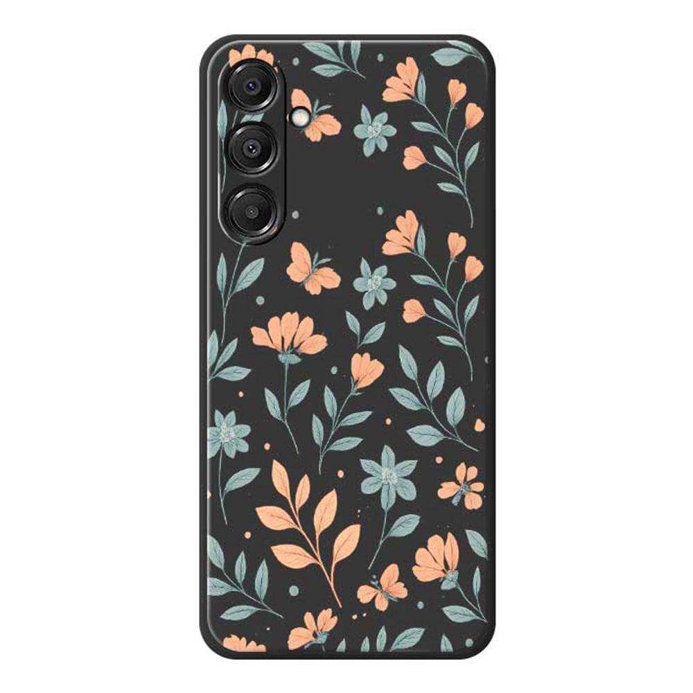 

For Samsung Galaxy A16 5G/4G Case Yellow Flowers Pattern Printing Straight Edge TPU Phone Back Cover Black