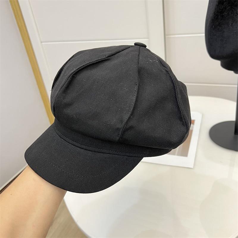 Chapeau octogonal simple en coton cousu pour femmes, mode automne et hiver, polyvalent, littéraire, rétro, casquette bec de canard, casquette de gavroche