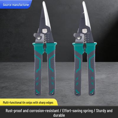 Multi-Functional Industrial Tin Snips for Aluminum, Ceiling Panels, and Metal Keels