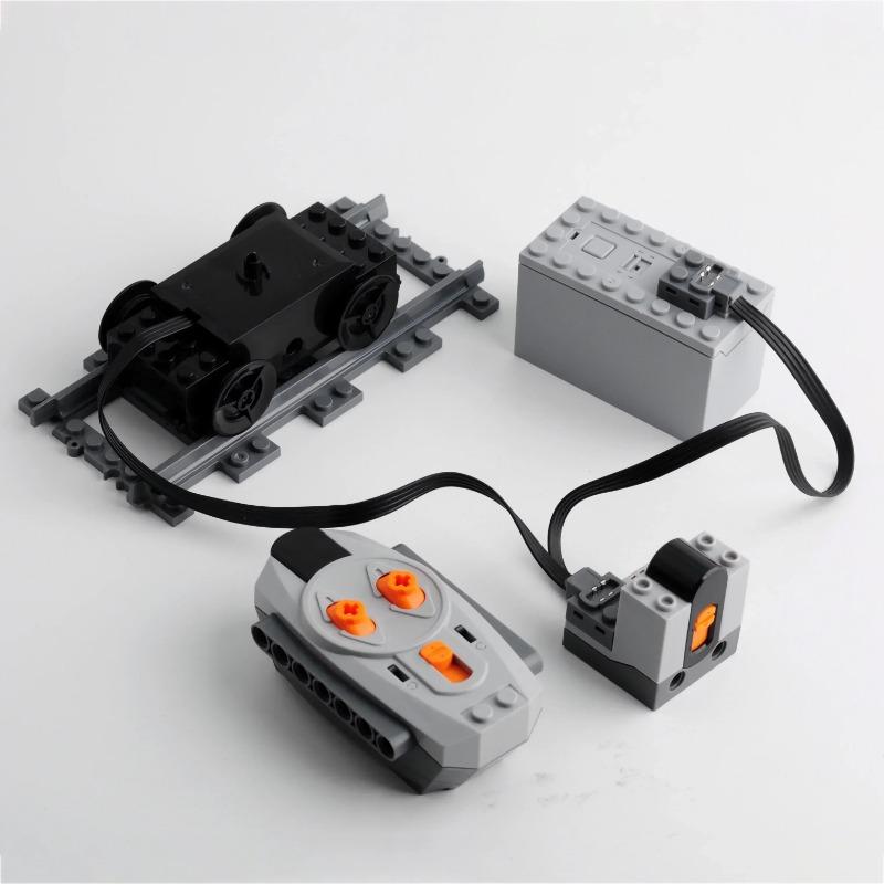 Train Track Motor 88002 MOC Power Functions Power Up Technical Speed Motor Building Blocks for 10254 53401 53400 Rail Tracks DIY