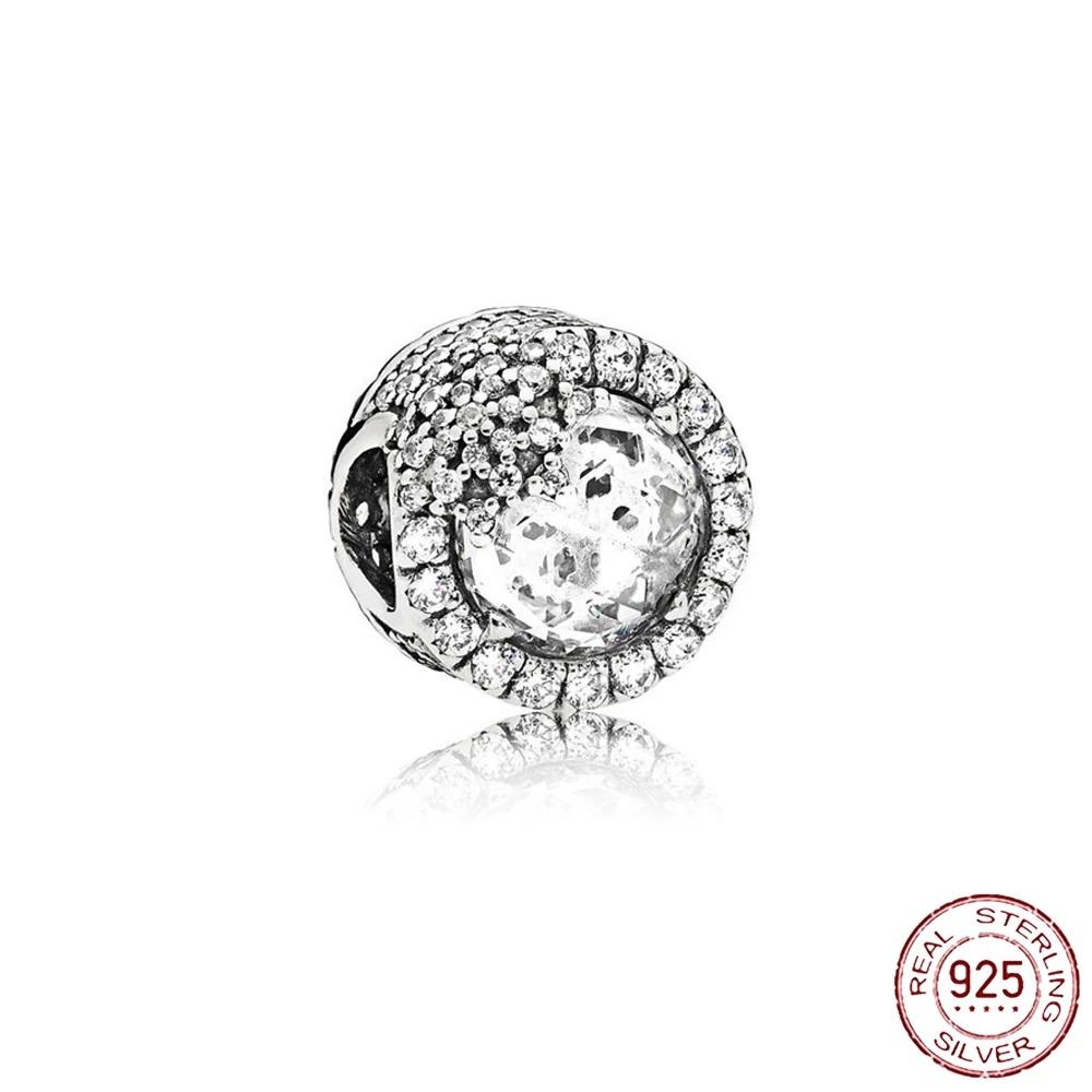 Original Kupfer Schneeflocken Charms Kristallkugel Katzenaugen Perlen Anhänger Passend für Armband Halskette DIY Schmuck Geschenk