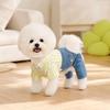Striped Shirt Pet Jumpsuit, Four-legged Dog Clothes, Denim Pants Dog Outfit, Stylish Onesie Clothes for Small Dogs