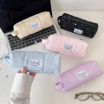 Star Pen Bag Large Capacity Pencil Pouch Korean Style Stationery Organizer  School Office Supplies