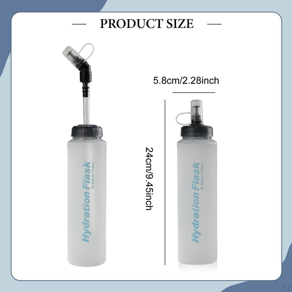 TPU Soft Flask 500ml Foldable Lightweight Reusable Portable Water Bottle,for Climbing,Outdoor