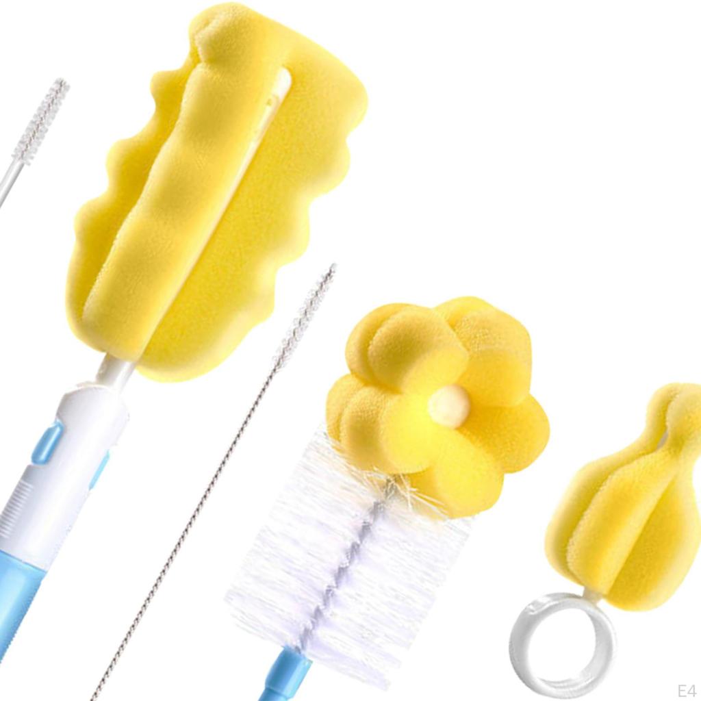 Babyflaschenbürsten-Set Reinigungszubehör Drehbarer Griff Tragbar Abriebfeste Bürsten