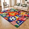 Colorful Football Trophy Kids Area Rug Soccer Star Print Boys Bedroom Non Slip Floor Carpet