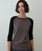 Simeteuligpeosenteu Alba Raglan Slit T-Shirt / Brown
