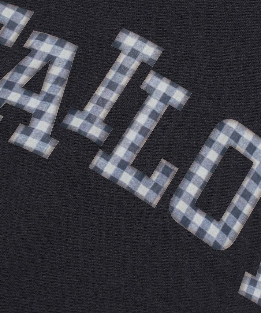 TAILOR STUDIO Campus Check Tailor Crop Short Sleeve Tee (Charcoal)