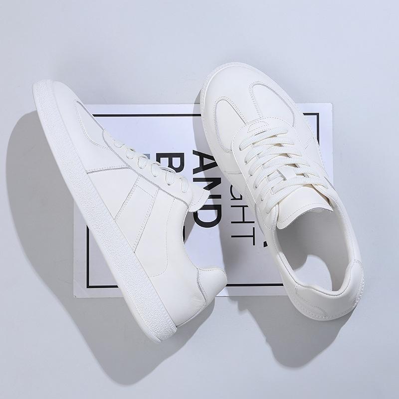 Men's German Training Shoes - 2025 Autumn Collection: Genuine Leather, Versatile & Fashionable White Casual Sneakers