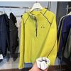 Waffle Knit Stand Collar Fleece-Lined Unisex Half-Zip Long-Sleeve Base Layer Tee