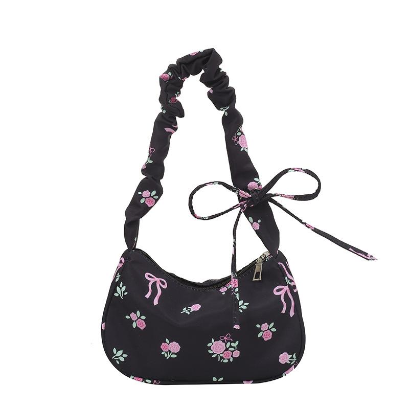 

Свежая и чистая сумка в деревенском стиле, сумка с цветами, сумка под мышкой, сумка на одно плечо улучшенного качества чёрный