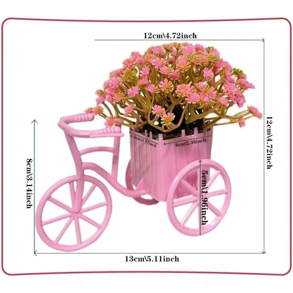 Miniature Garden Mini Bicycle Ornaments Decoration Artificial Flowers Ornaments Office