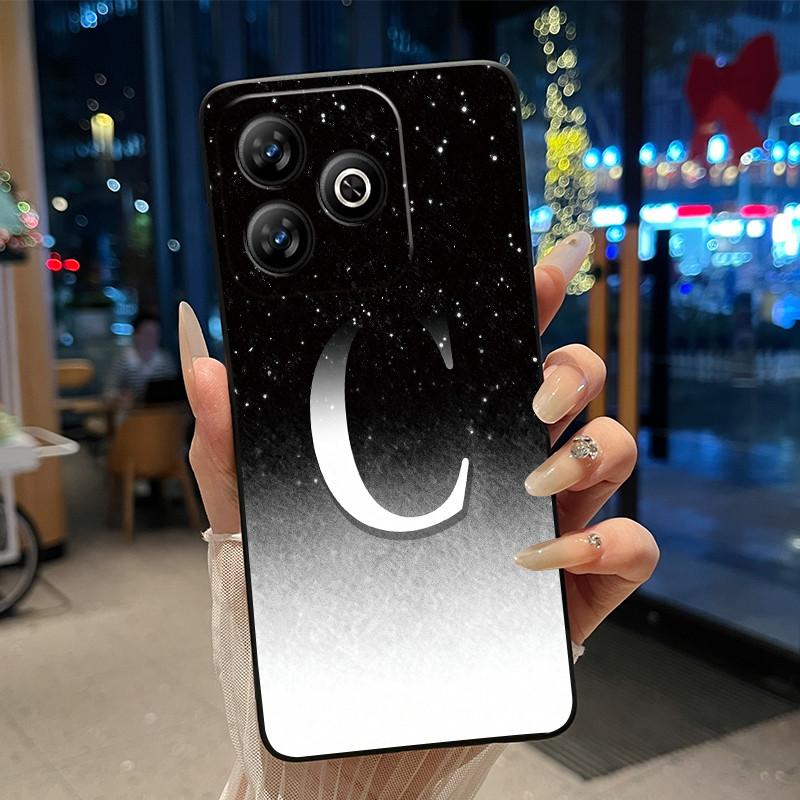 Fashion Letter With Flower Couple Case For ZTE Blade V60 4G/Axon 60 4G/Nubia V60 Soft Silicone Black Case Anti-scratch Shell