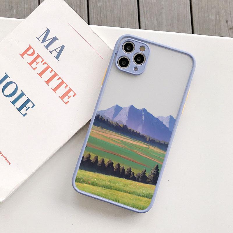 Field Flower Scenery Phone Case For iphone 7 8 Plus SE2 16 15 11 12 13 Pro Max 12 13 Mini 14 Plus X XR XS Shockproof Cover Funda