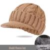 Men's Winter Knit Duckbill Cap: Thick Velvet-Lined, Warm Wool Hat for Cold Weather
