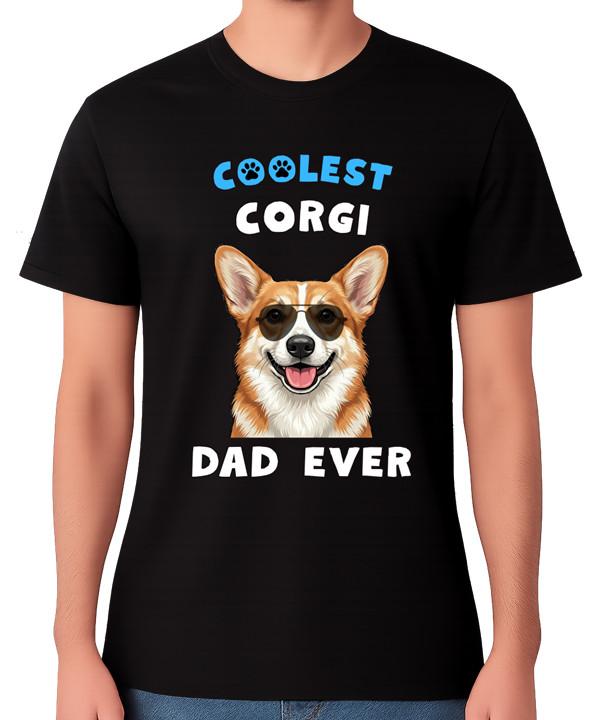 Coolest Corgi Dad Ever T-Shirt Dog Lover Father Gift Unisex Tee S