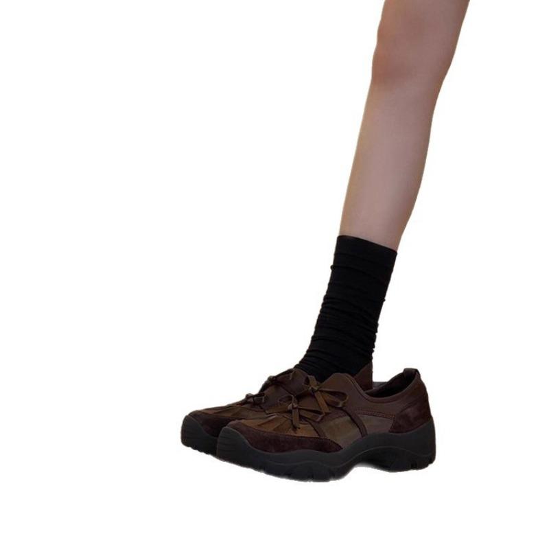 Niche ballet style bow women's new retro versatile comfortable one-pedal casual sports shoes