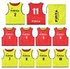 FINTA Adult Soccer Futsal Free Size Sublimation Reversible Bibs FT3529 Yellow X Red [FINTA] 10-Pack (Numbers 2-11) (4171)