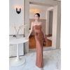 Feminine One-Shoulder Mesh Strapless Summer Dress