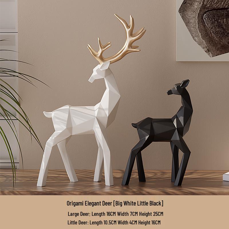 Hirsch Origami Ornament: Elegante Kunstdekoration für Wohnzimmer oder Weinschrank