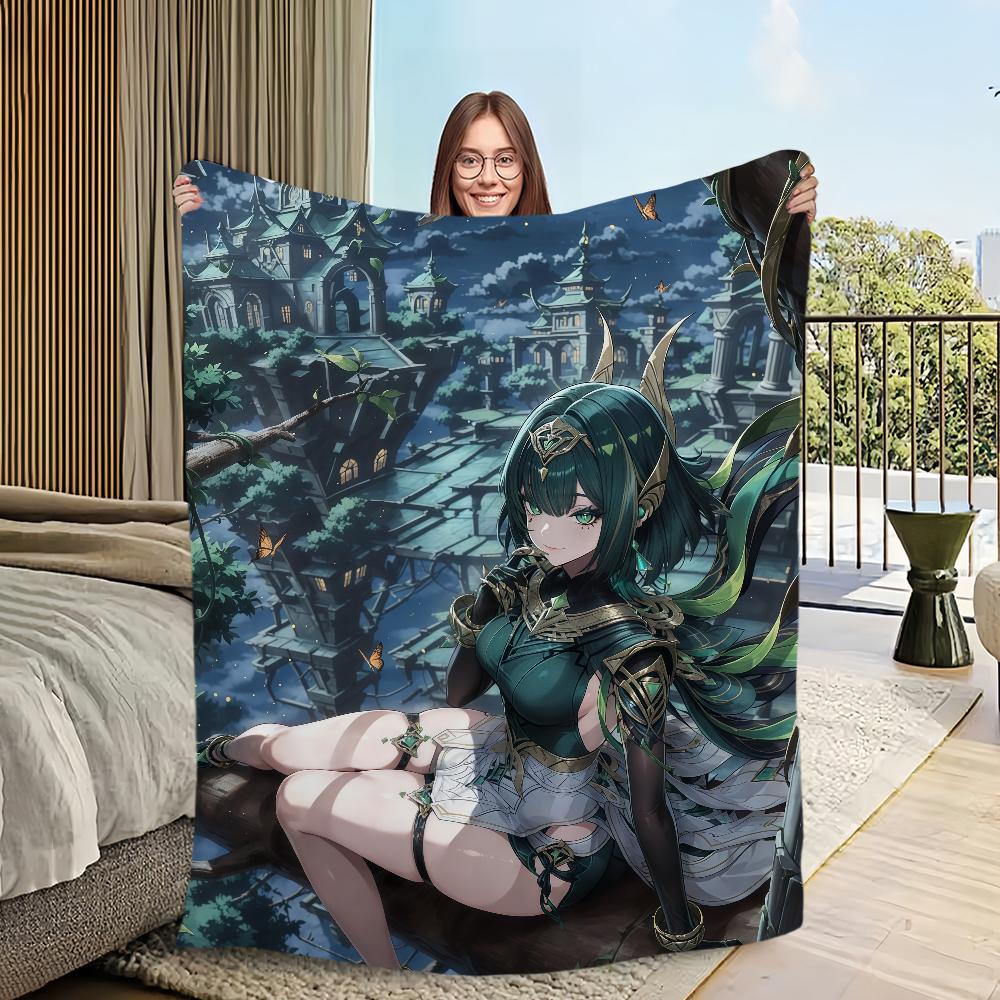 Game New Characters Genshin Impact Nefer Blanket Flannel Warm Comfort Soft Plush Blanket For Picnic Bed Homes And Bedrooms