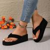 Fashion Lightweight Wedge Flip Flops for Women Fashion Clip Toe Platform Slippers Woman Summer Comfortable Non Slip Beach Slides Sandals