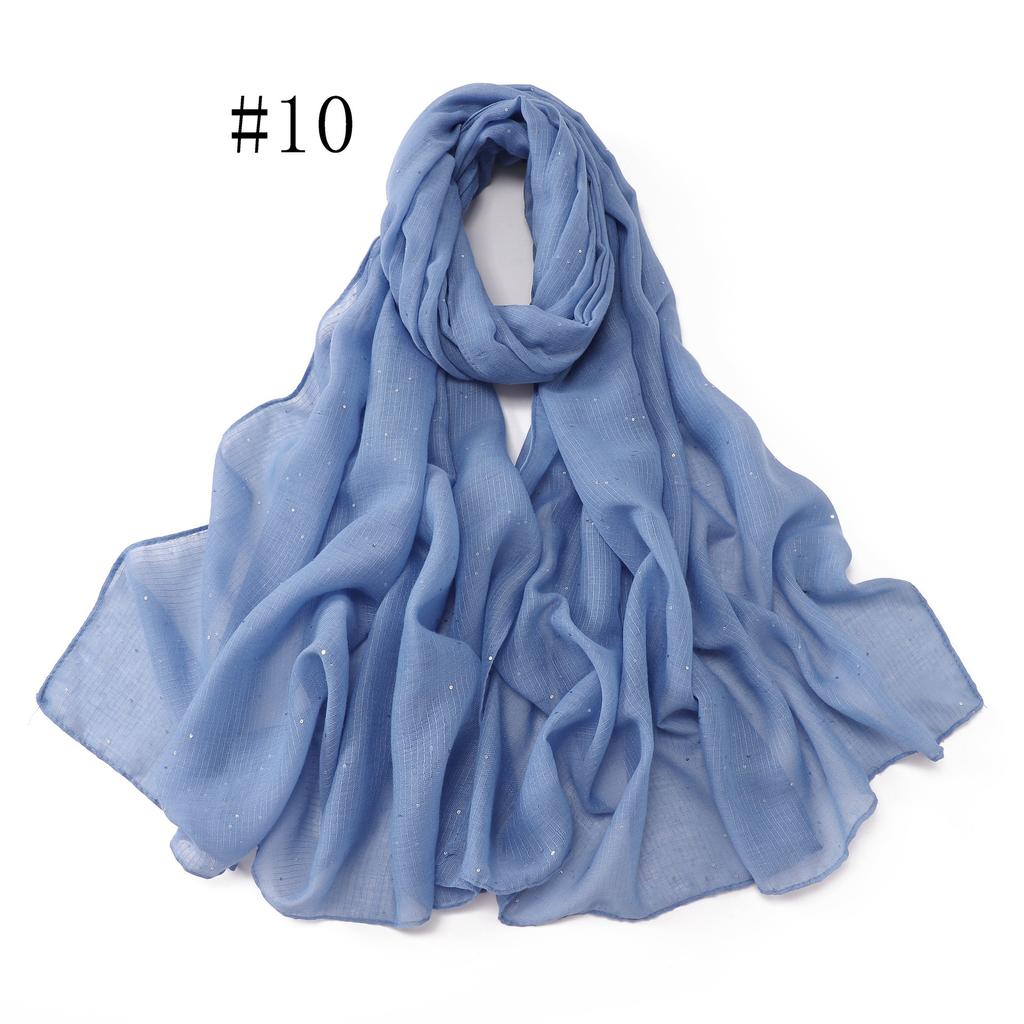 New Shiny Rayon Hijab Scarf For Woman Muslim Hijabs Shawls Cotton Linen Headband Fashion Long Wraps Female Islam Turban Scarves