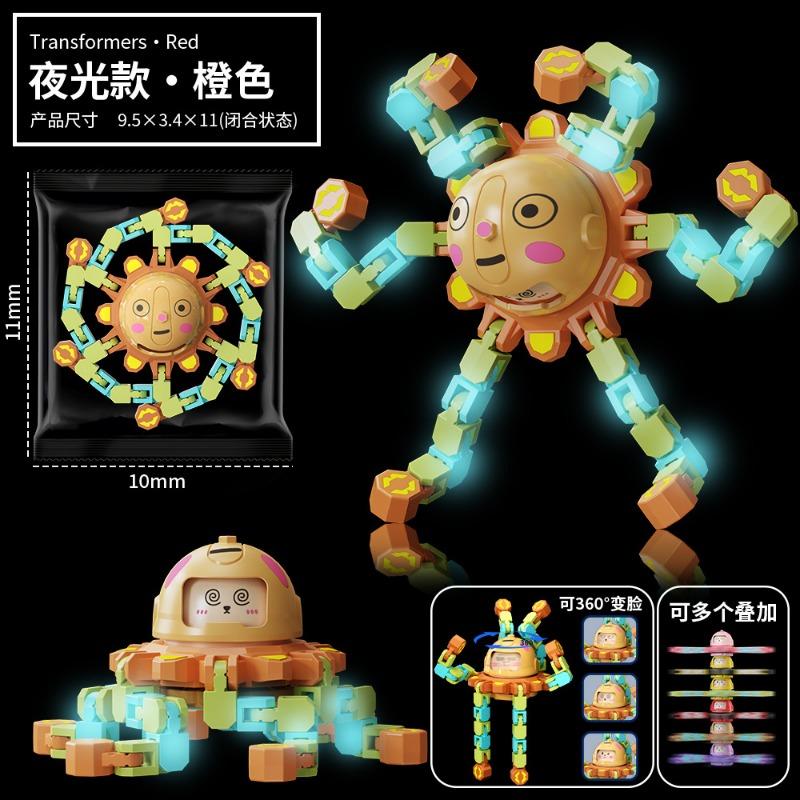 Face-changing Fingertip Top Decompression Toy Transforming Luminous Children's Kindergarten Gift