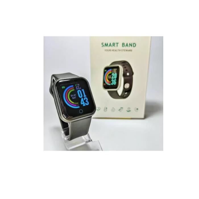 Montre connectée - Noir - Silicone - Rythme cardiaque - Appel entrant - Pression artérielle