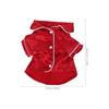 1Set Soft Lapel Dog Pajamas Silk Satin Two-Legged Sleepwear Shirt for Puppy Cat Small Dogs 3-3.5kg Breathable Loungewear Cosplay