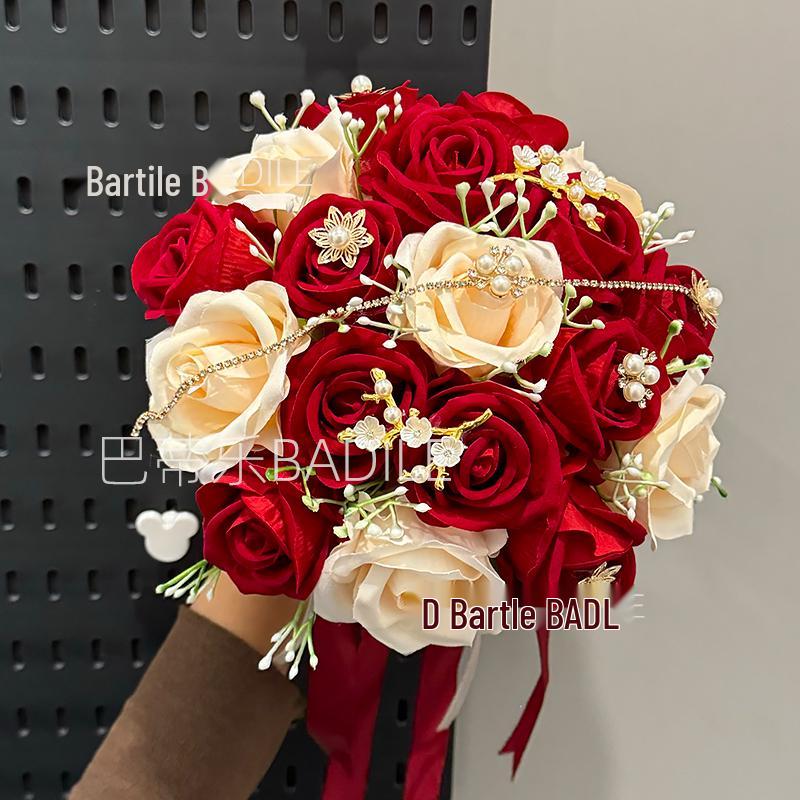 Velvet Rose Bridal Bouquet: Wedding & Photography Prop