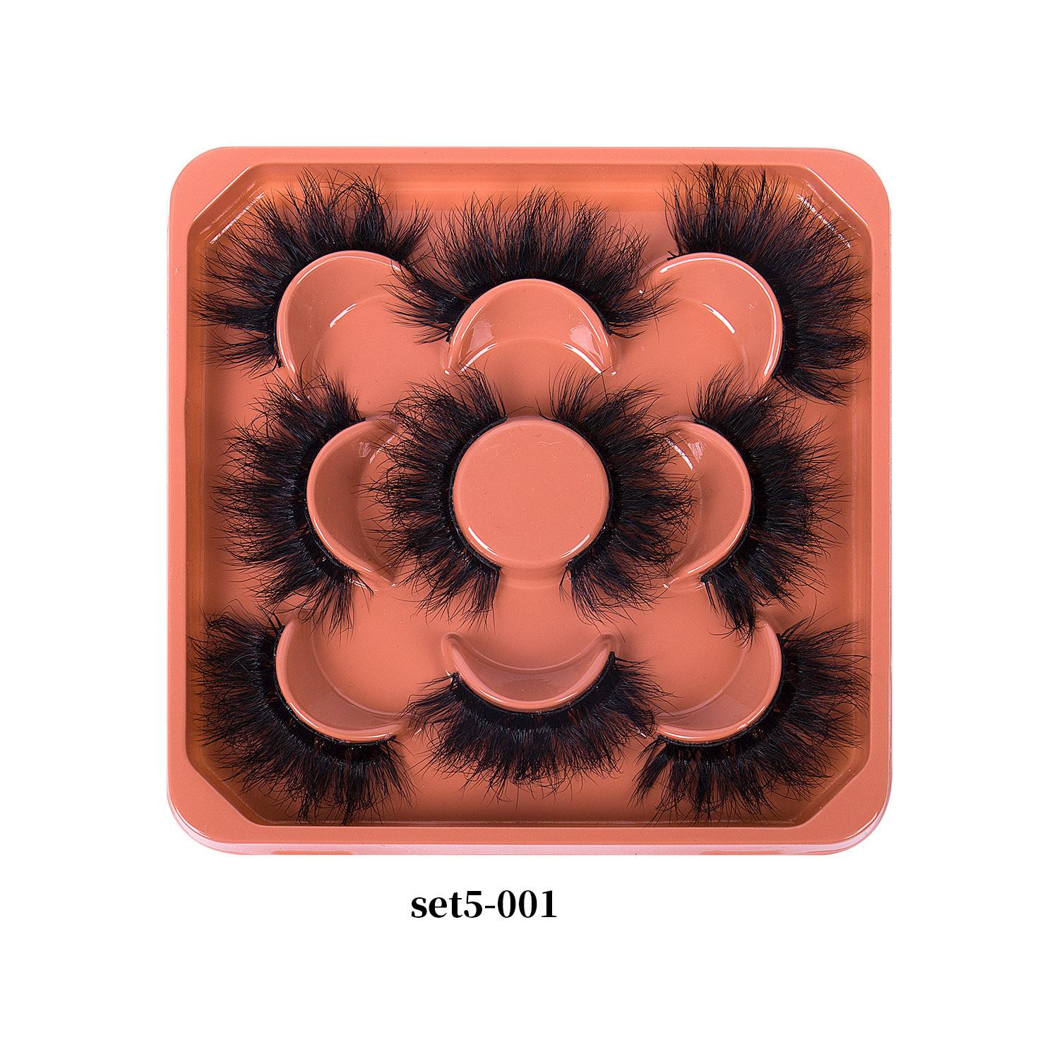 

5 Pairs Of False Eyelashes, Multi-Layer Dense Curled Simulated Fluffy High Imitation Mink Eyelashes