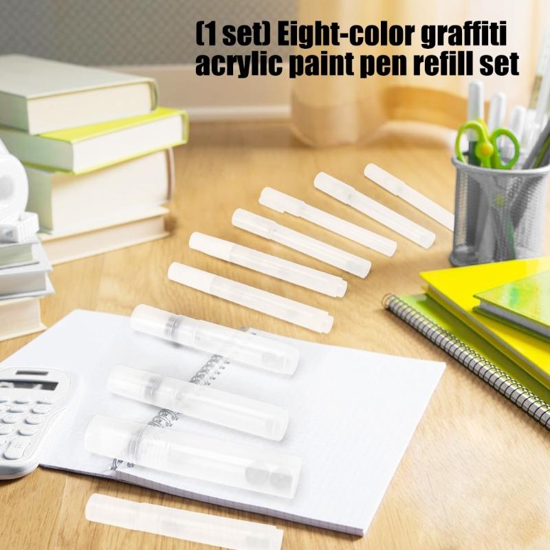 Pack of 8 Refill Able Empty Markers Precisions Smooth Writing and Inks Filling Ideal for Artists and Creative Projects